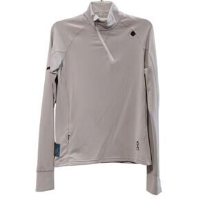 ON Run On Clouds Weather Clima Shirt Long Sleeve Mock Neck Gray Womens Medium